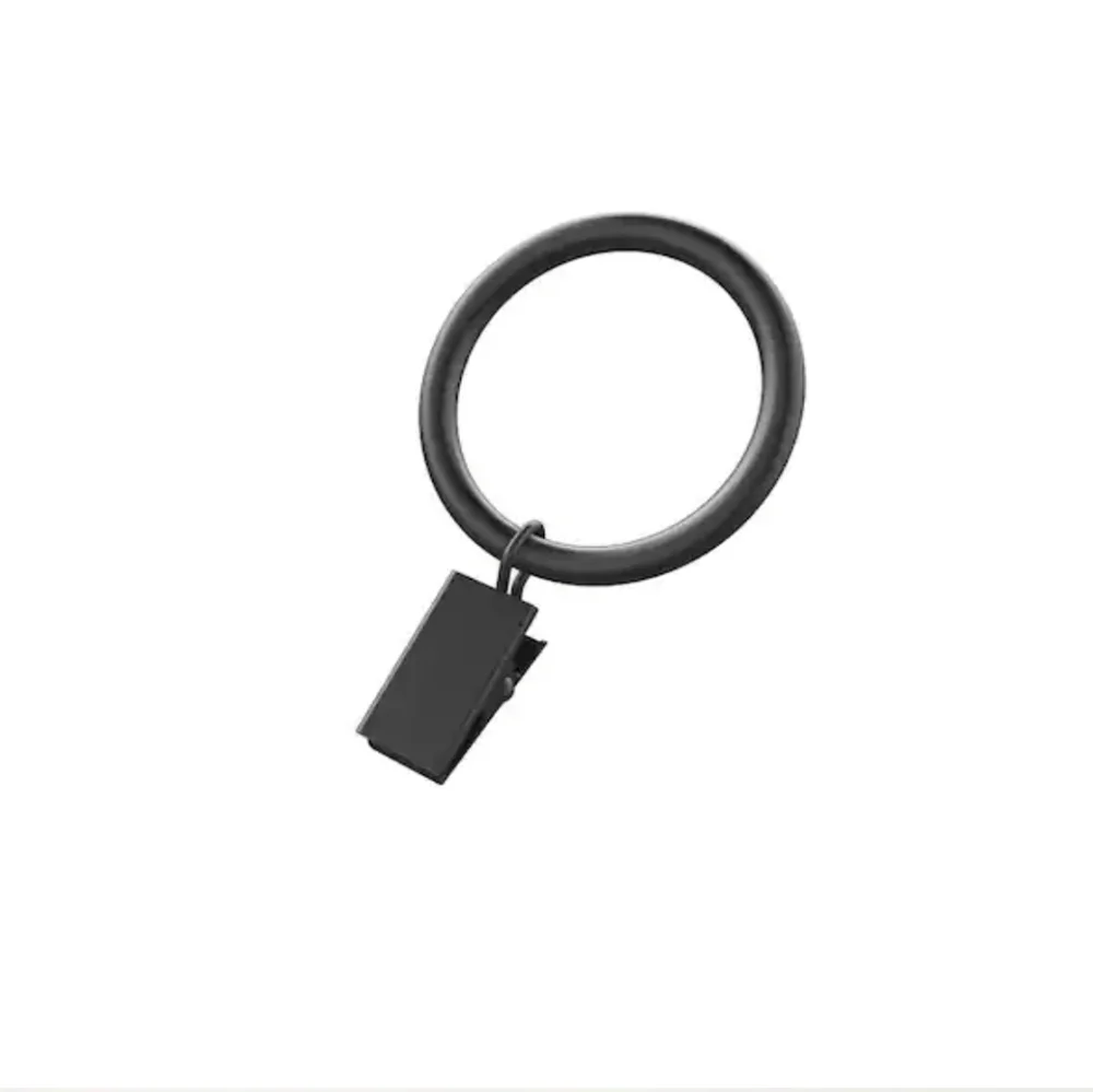 NWT Home Decorators Collection, 20 Gunmetal Quality Steel Curtain Rings & Clips